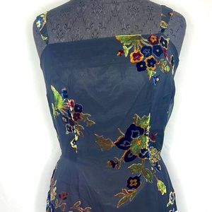 Alexia Admor slip dress black w/velvet floral